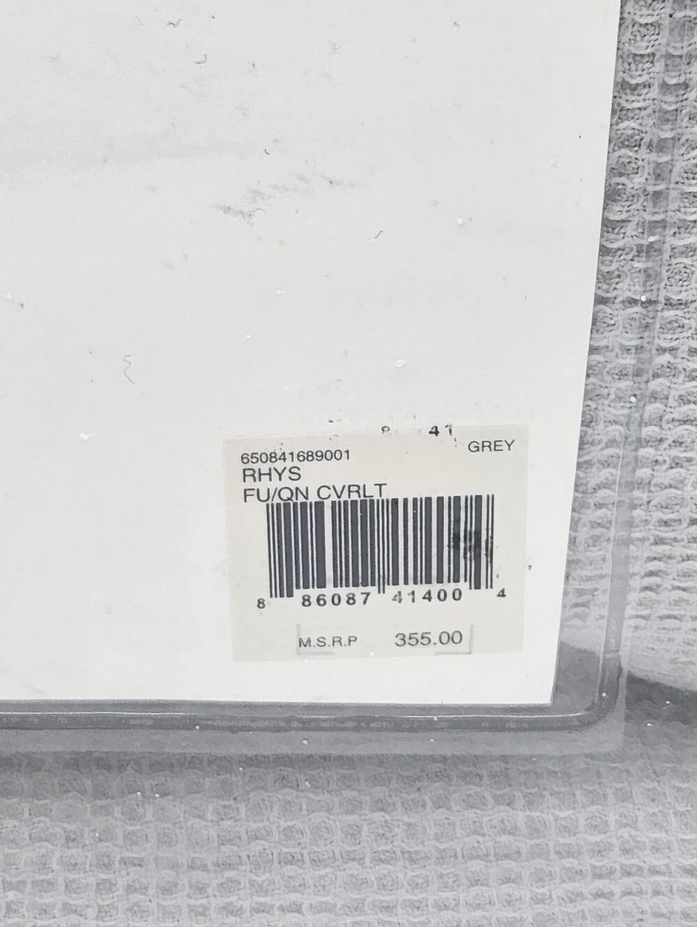 Ralph Lauren Home Rhys Full/Queen Bed Blanket Cotton Linen Waffle Grey NEW